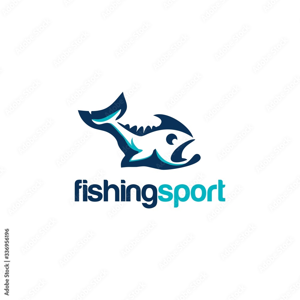 Naklejka premium Fishing Sport Logo Animal and Vector
