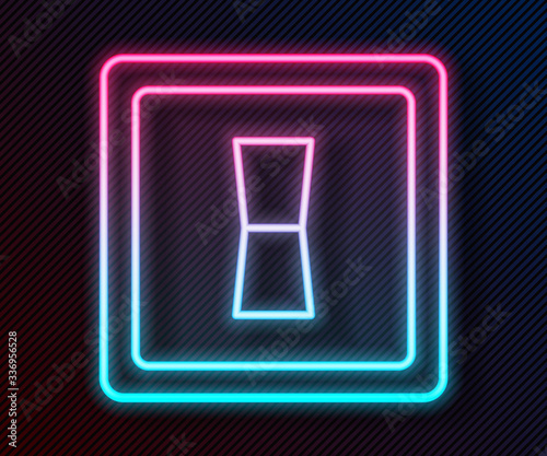 Glowing neon line Electric light switch icon isolated on black background. On and Off icon. Dimmer light switch sign. Concept of energy saving. Vector Illustration
