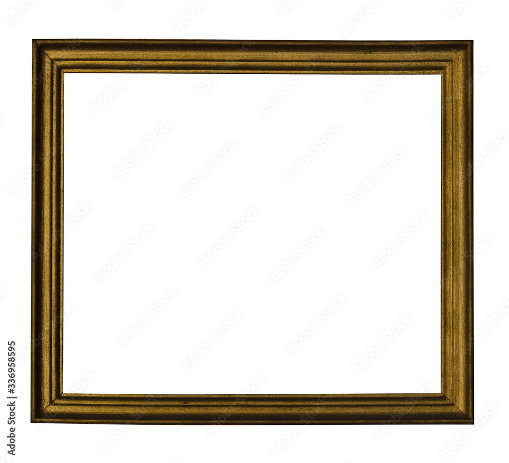 Bronze or gold frame for a photo, text, image or picture, isolated on a white background Bronze or gold frame for a photo, text, image or picture, isolated on a white background