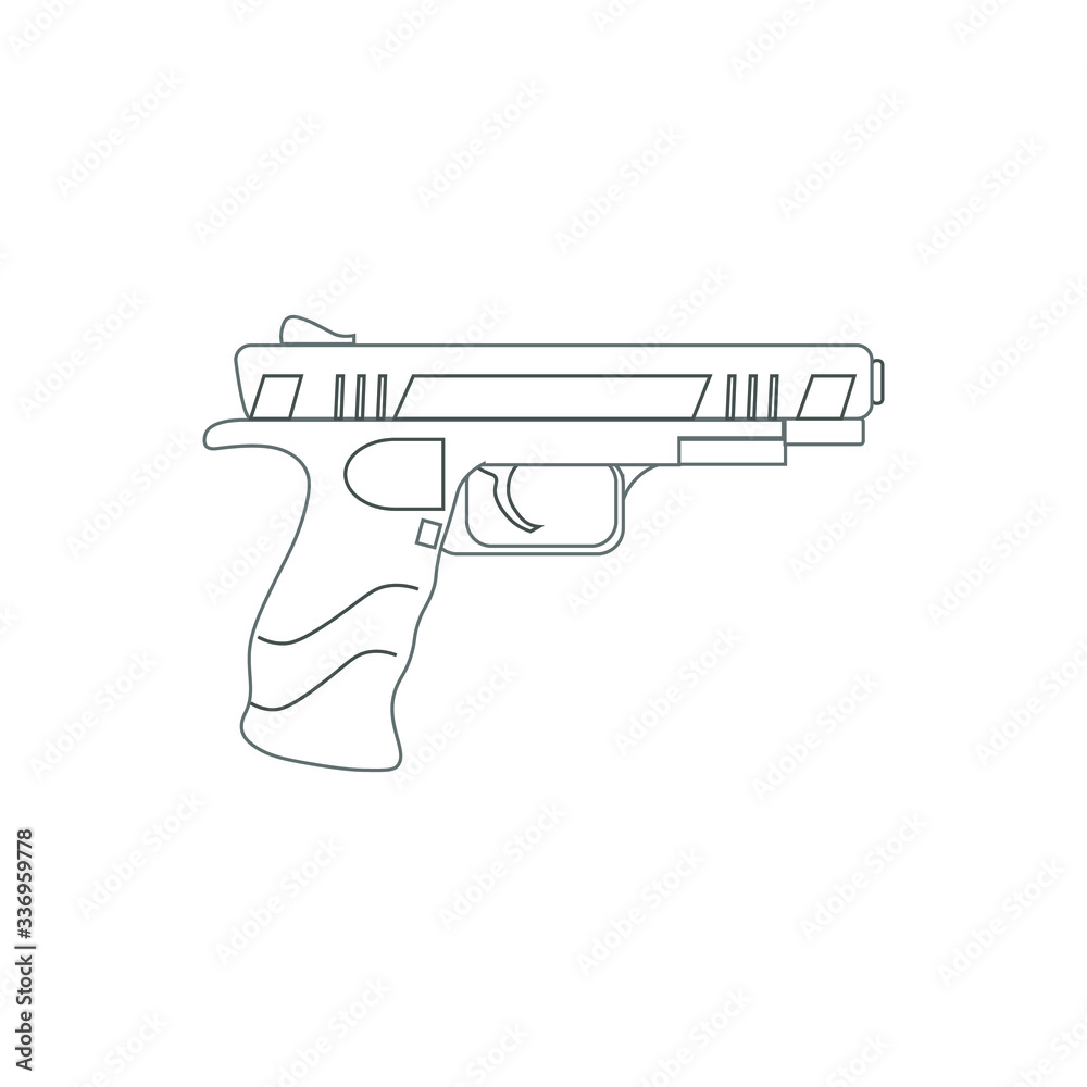handgun pistol, vector on white background handgun pistol, vector on white background