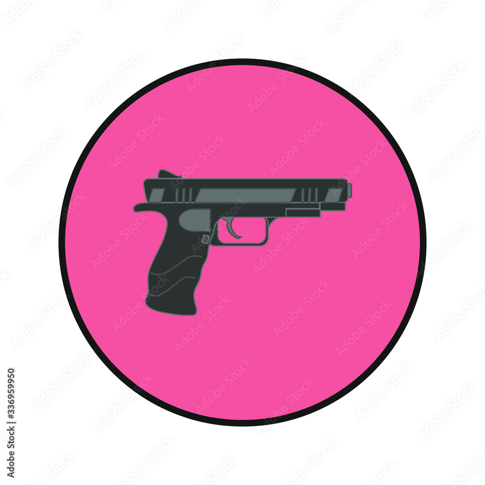 handgun pistol, vector on white background handgun pistol, vector on white background