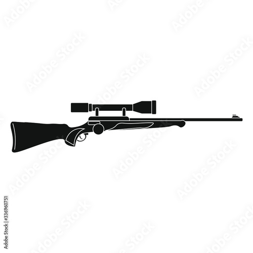 rifle with telescopic sight, vector on white background