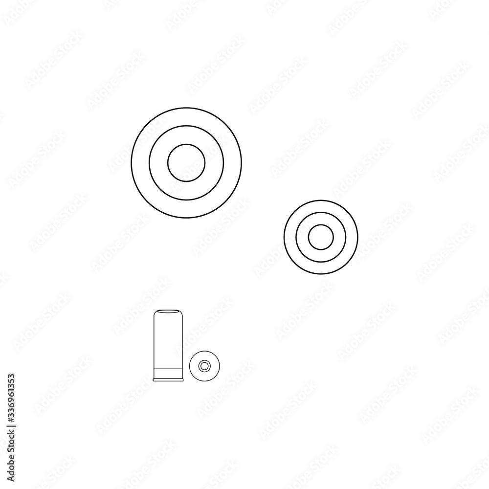 clay pigeon shooting kit, vector on white background clay pigeon shooting kit, vector on white background
