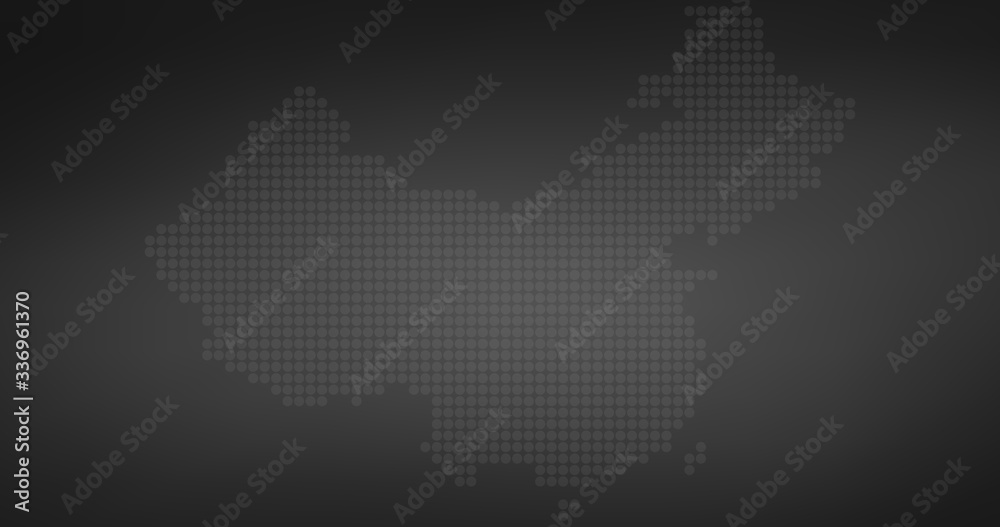 China country map backgraund made from halftone dot pattern, Vector illustration isolated on black background