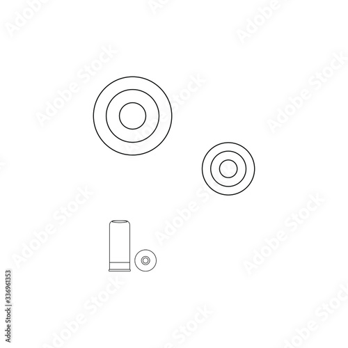 clay pigeon shooting kit, vector on white background