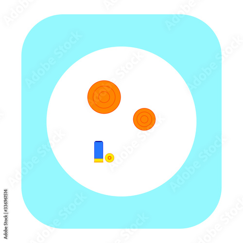 clay pigeon shooting kit, vector on white background