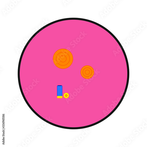 clay pigeon shooting kit, vector on white background