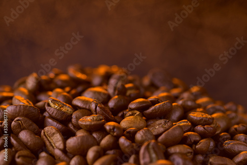 steam over coffee beans morning light