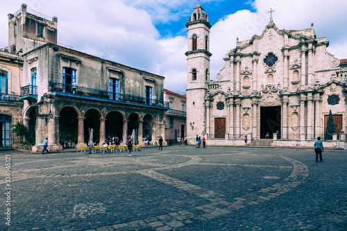 The San Cristobal Cathedral of Old Havana, Cuba.