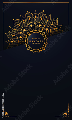 Luxury ornamental mandala design background  with arabesque pattern arabic islamic east style.  ornament elegant
 invitation wedding card , invite , backdrop cover banner illustration 