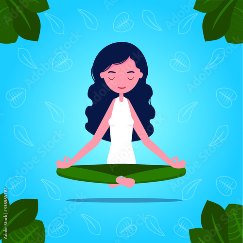 The girl is engaged in yoga - an illustration for your creativity.