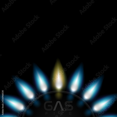 Gas fire vector banners with copy space.