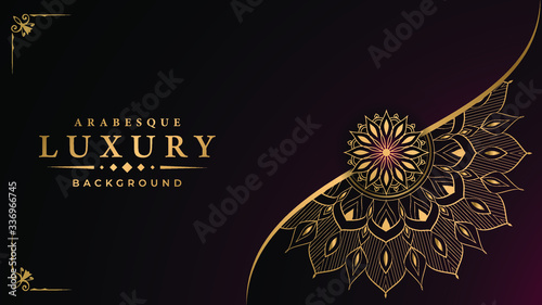 Luxury ornamental mandala design background  with arabesque pattern arabic islamic east style.  ornament elegant
 invitation wedding card , invite , backdrop cover banner illustration 