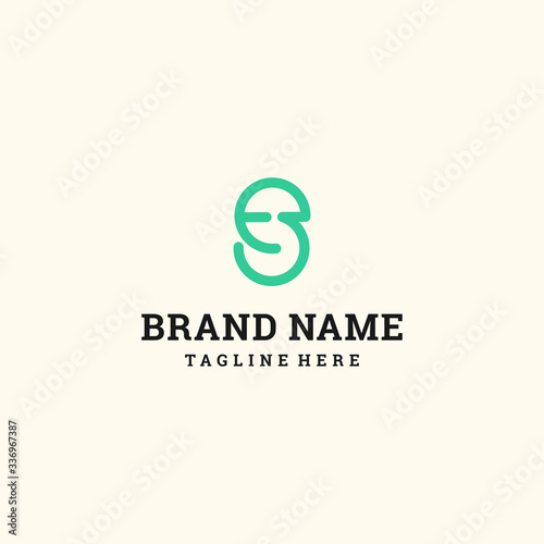 Letter ES Abstract logo template design in Vector illustration 