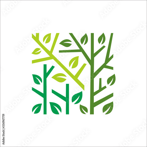 Nature Green Leaf Logo Design. Eco Natural Organic Vector Graphic Icon. photo