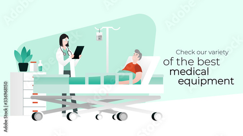 Medical equipment medicine hospital health doctor flat vector art