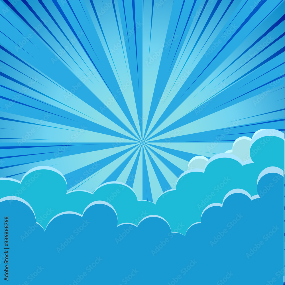 Abstract Comic Cartoon cloud and sunlight Background. Abstract Comic Cartoon cloud and sunlight Background.