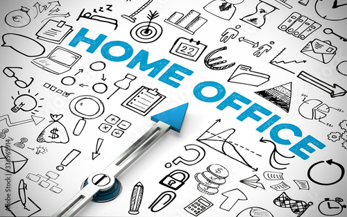 Home office Business Konzept mit Icons und Symbolen