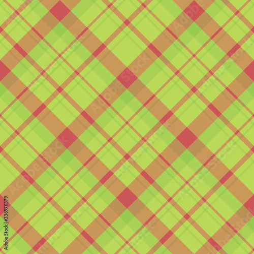 Seamless pattern in fascinating cute red and green colors for plaid, fabric, textile, clothes, tablecloth and other things. Vector image. 2