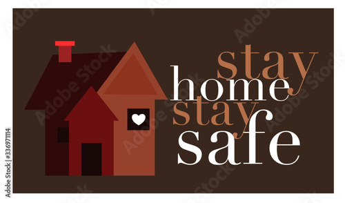 stay home stay safe concept vector illustration. Coronavirus Covid-19, quarantine motivational poster wallpaper . home to reduce risk of infection and spreading the virus.