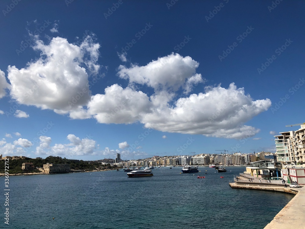 Sliema Waterfront with clouds