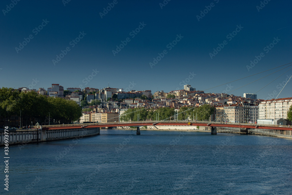 Lyon in central France, sunny day in spring