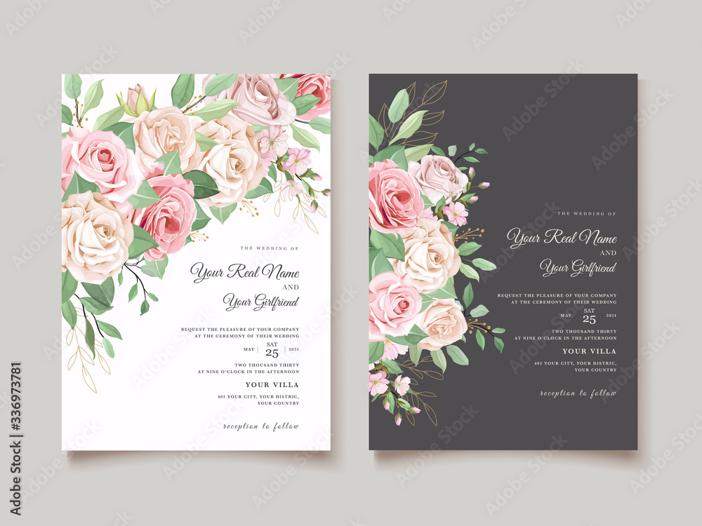 Beautiful wedding invitation card template