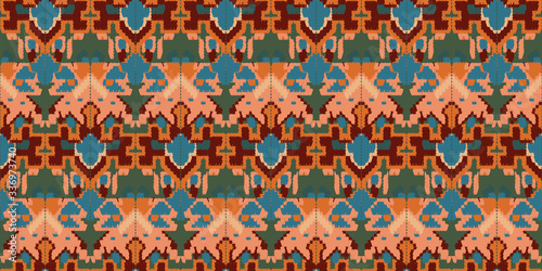Drapery curves pagan tripe seamless pattern. Indian old surface background. Vector ornament