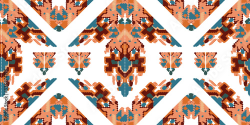 Drapery curves pagan tripe seamless pattern. Indian old surface background. Vector ornament