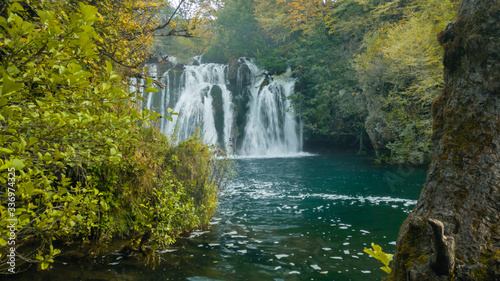 The Big Waterfall, known as the Milančev buk, is the largest and most beautiful part of Martin Brod on Una river in national park Una.