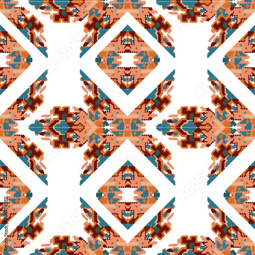 Drapery curves pagan tripe seamless pattern. Indian old surface background. Vector ornament