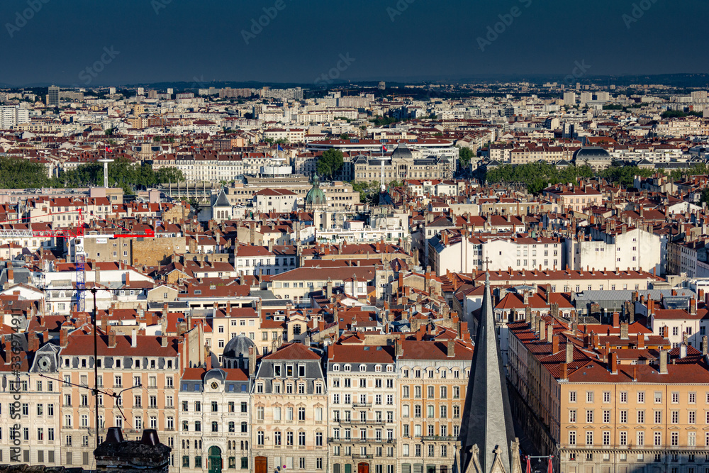 Fototapeta premium Lyon in central France, sunny day in spring