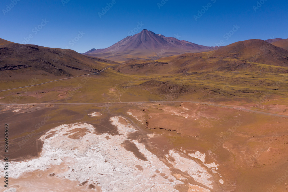 San Pedro de Atacama, Antofagasta - Chile. Desert. Andes Range & Route 23 - Miscanti Lagoon & Red Rock