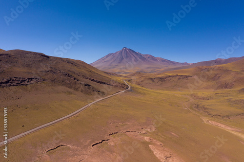 San Pedro de Atacama, Antofagasta - Chile. Desert. Andes Range & Route 23 - Miscanti Lagoon & Red Rock