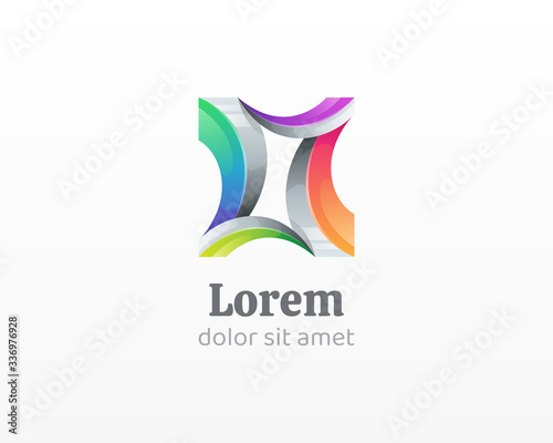 Abstract logo. Awesome abstract colorful shape icon