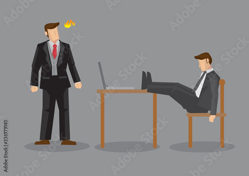Sleeping at Work Cartoon Vector Illustration