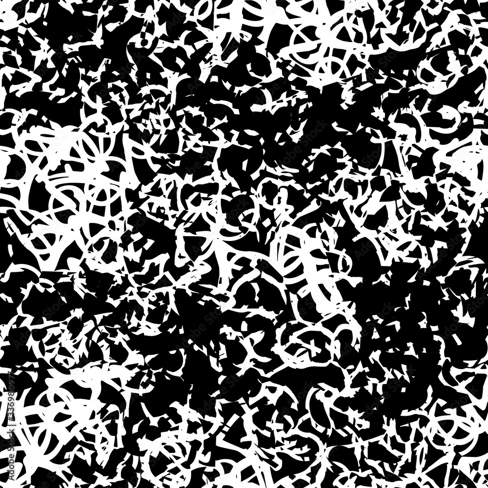 Seamless black and white grunge texture. Abstract repeating background. Grim urban surface