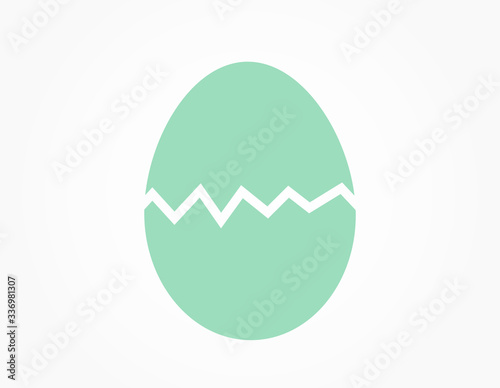 Blue cracking egg icon isolated on white background.