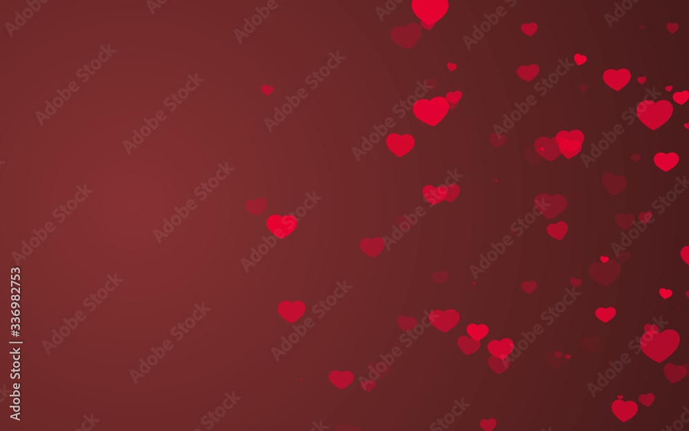 Valentine day red hearts light on red background. Valentine day red hearts light on red background.