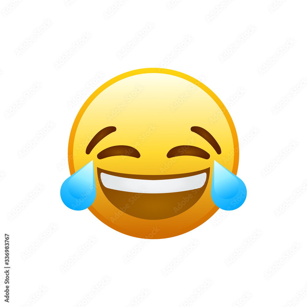 Laughing social media emoji. Vector Illustration Stock Vector | Adobe Stock