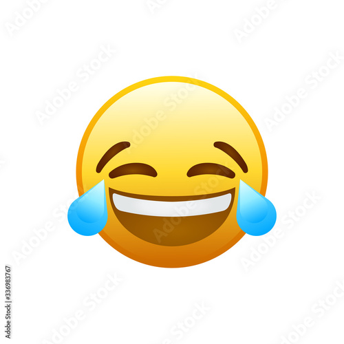 Laughing social media emoji. Vector Illustration