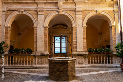 Fermo beautiful old architecture with a well in Fermo  Province of Fermo  Marche Region  Italy