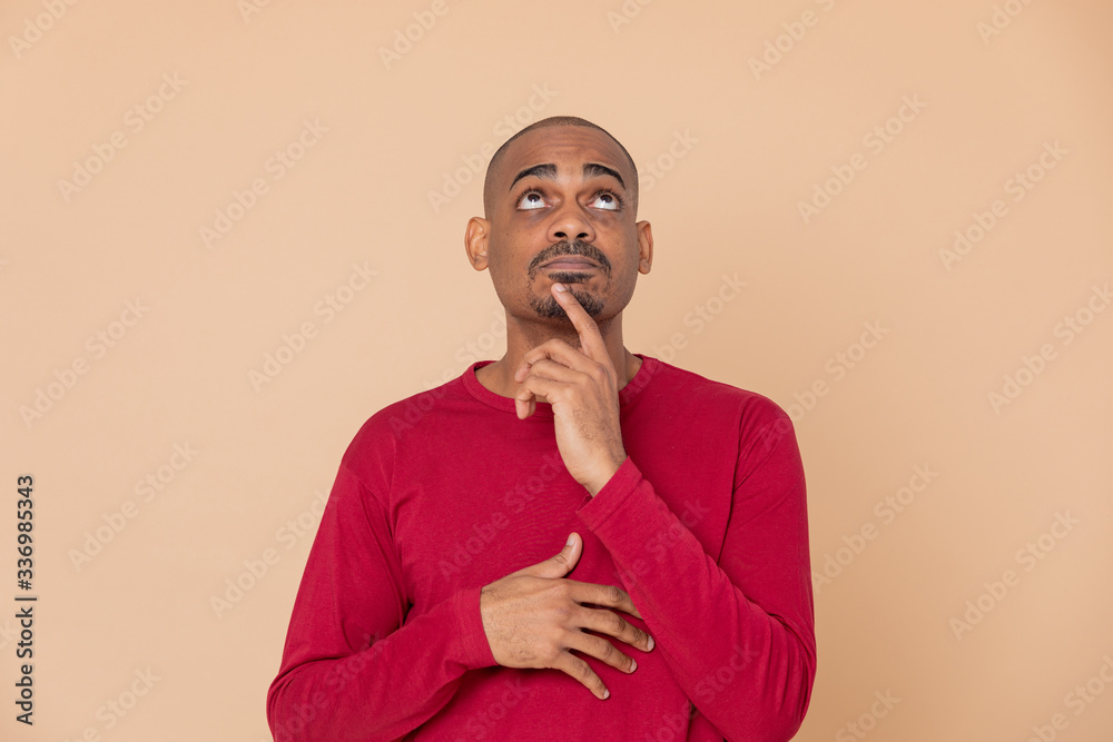 African guy with a red jersey