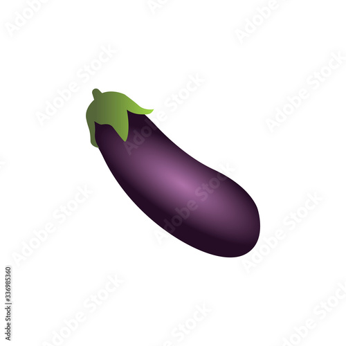Eggplant emoji. Popular social media emoticon symbol modern, simple, vector, icon for website design, mobile app, ui. Vector Illustration