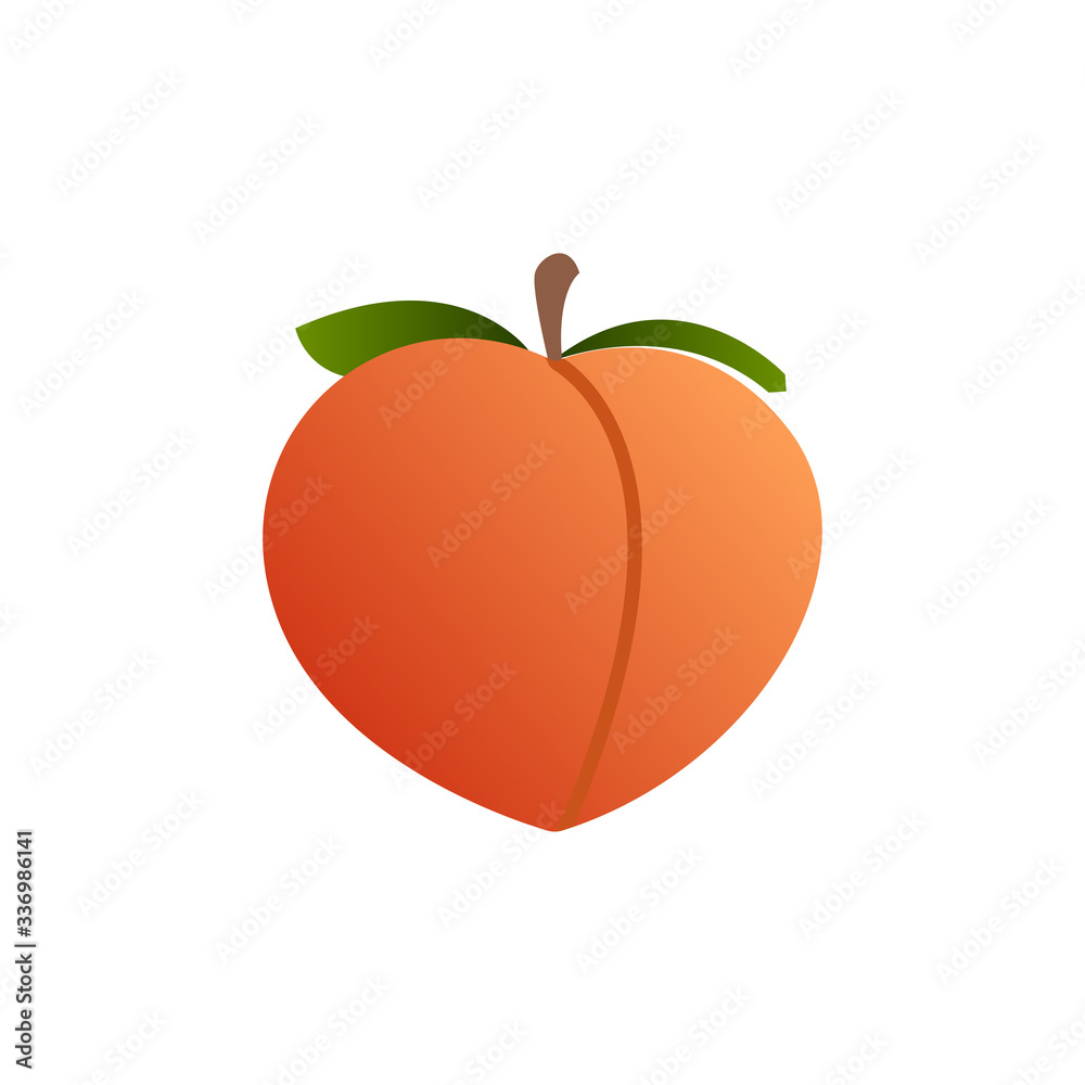 Vetor do Stock Peach emoji. Popular social media emoticon symbol
