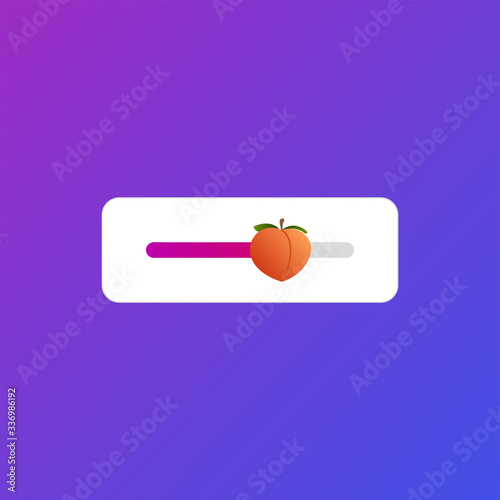 Social media emoji slider with peach icon. Vector Illustration