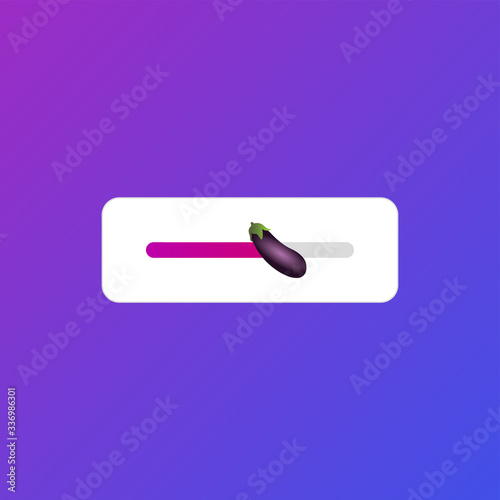 Social media emoji slider with eggplant icon. Vector Illustration