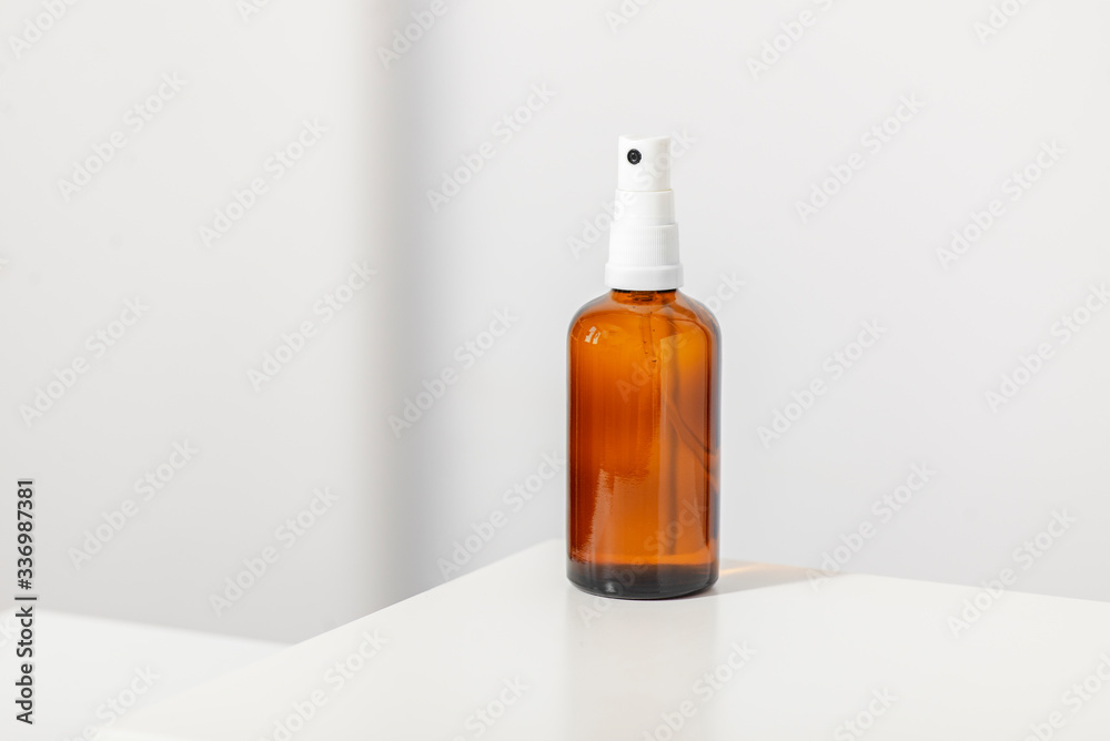 Empty cosmetics on a clean white background mockup