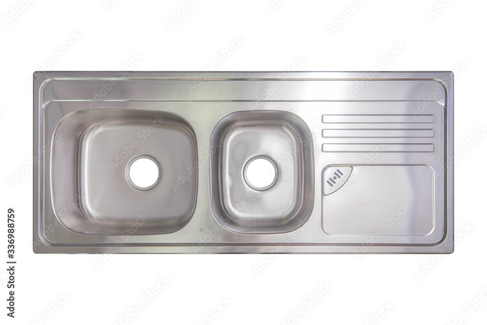 Kitchen stainless steel sink isolated on white background Kitchen stainless steel sink isolated on white background