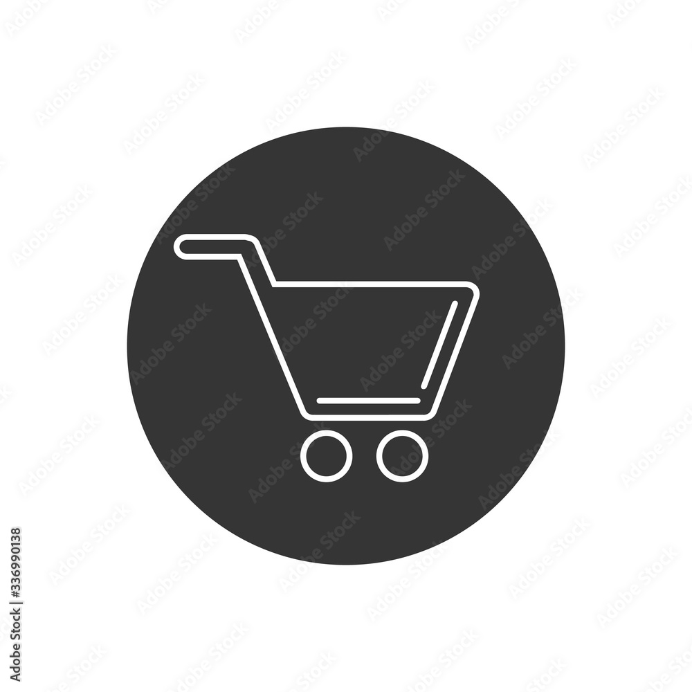 Shopping line icon vector. Shopping cart icon in modern flat Shopping line icon vector. Shopping cart icon in modern flat
